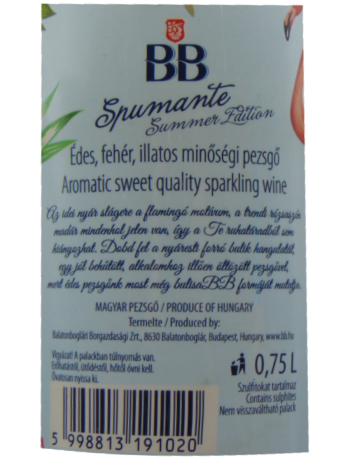Thông tin rượu vang BB Balatonboglári Spumante Summer Edition