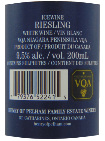 Thông tin rượu vang Henry of Pelham Riesling Ice Wine
